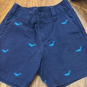 Janie and Jack Blue Nautical Embroidered Shorts